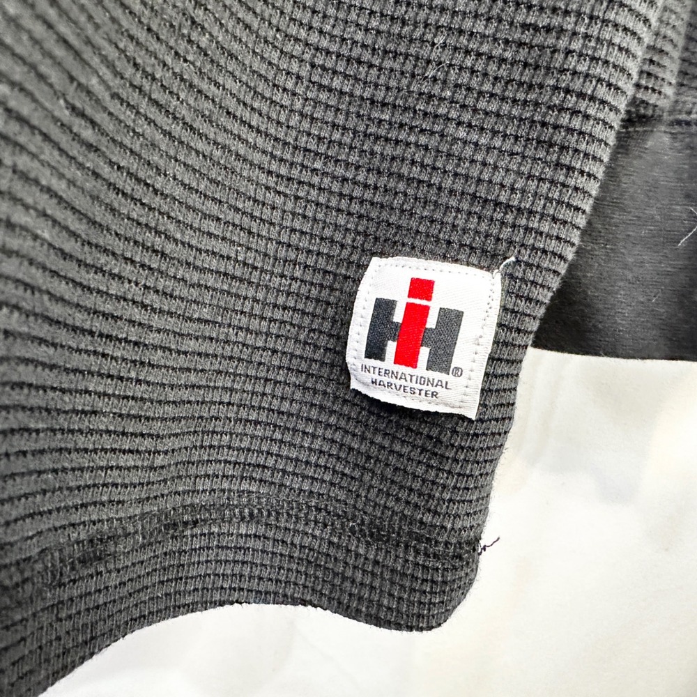McCormick Farmall Mens 2XLT Henley Black Waffle Knit Thermal Shirt 1062 - Picture 8 of 9